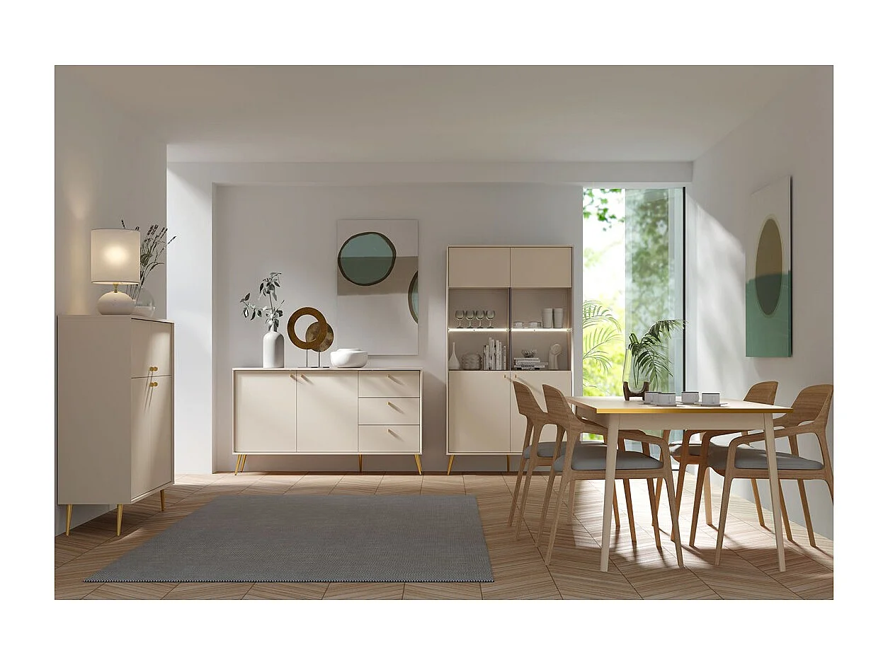 Mesa de jantar design AZURÉA – 180 cm – Cor areia