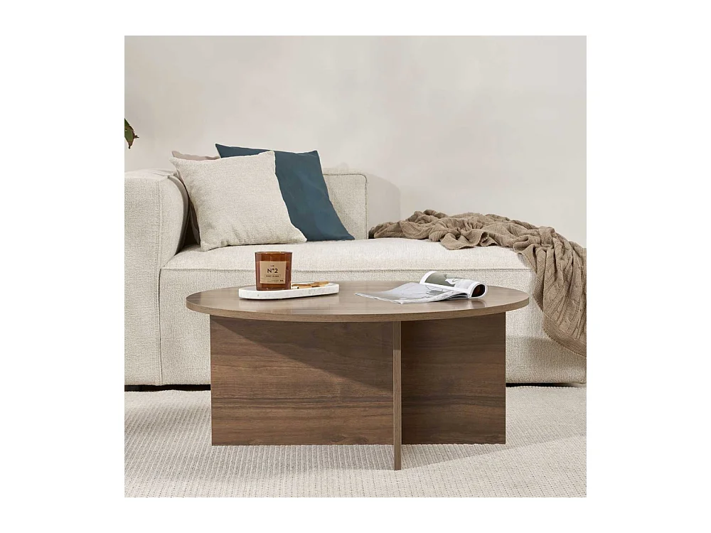 Table basse ronde en aggloméré Soleil