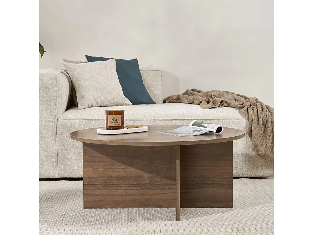 Table basse ronde en aggloméré Soleil