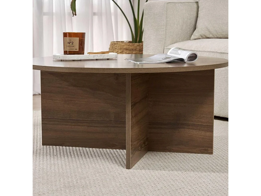 Table basse ronde en aggloméré Soleil