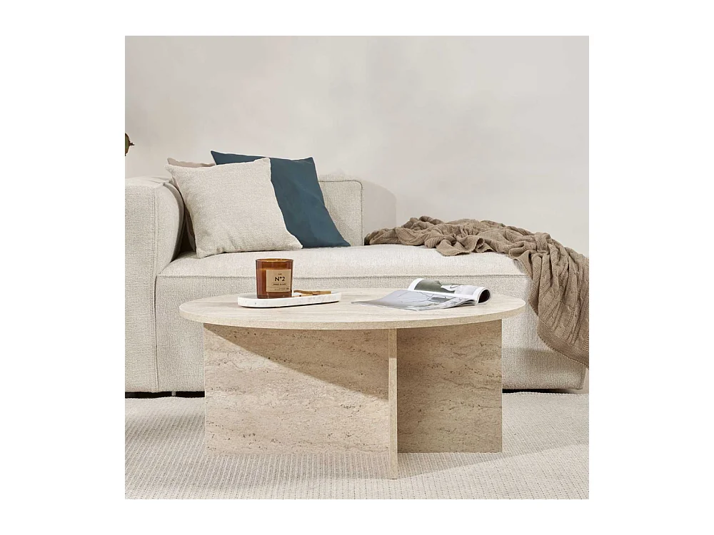 Table basse ronde en aggloméré Soleil