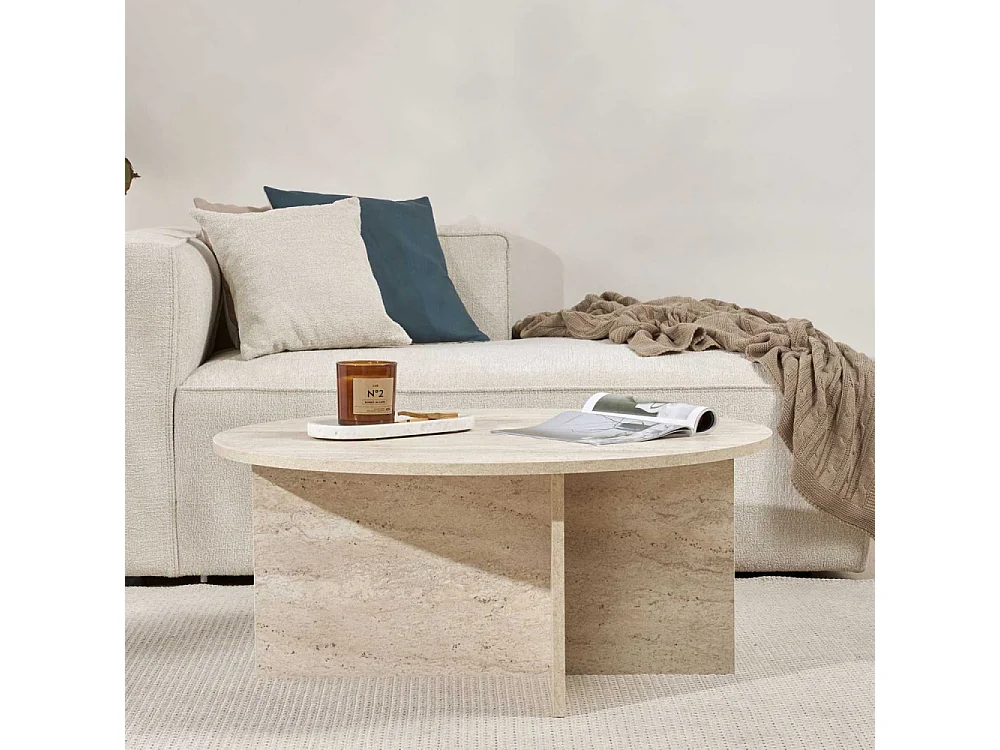 Table basse ronde en aggloméré Soleil