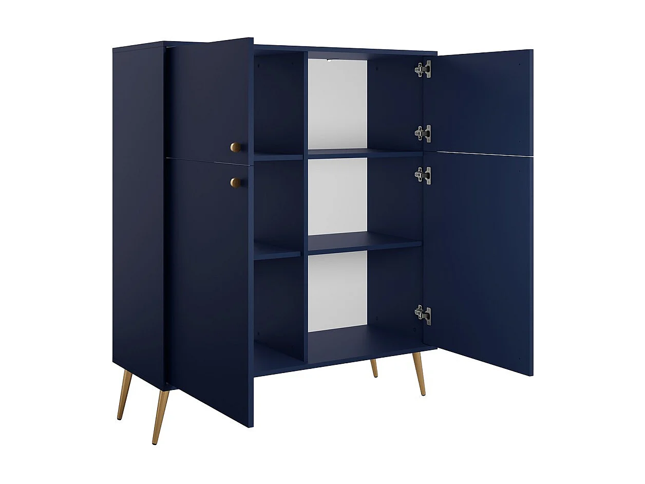 Conjunto de móveis design AZURÉA – Sala de jantar completa – Cor azul profundo