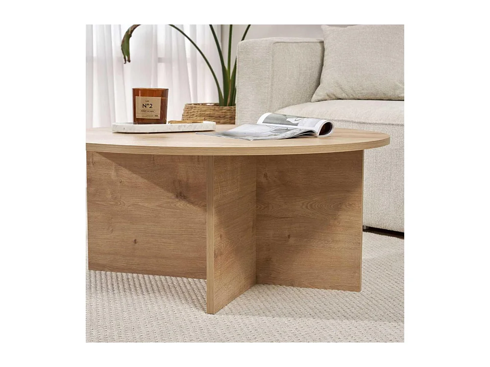 Table basse ronde en aggloméré Soleil