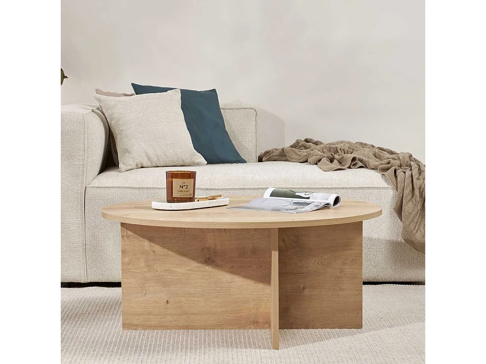 Table basse ronde en aggloméré Soleil