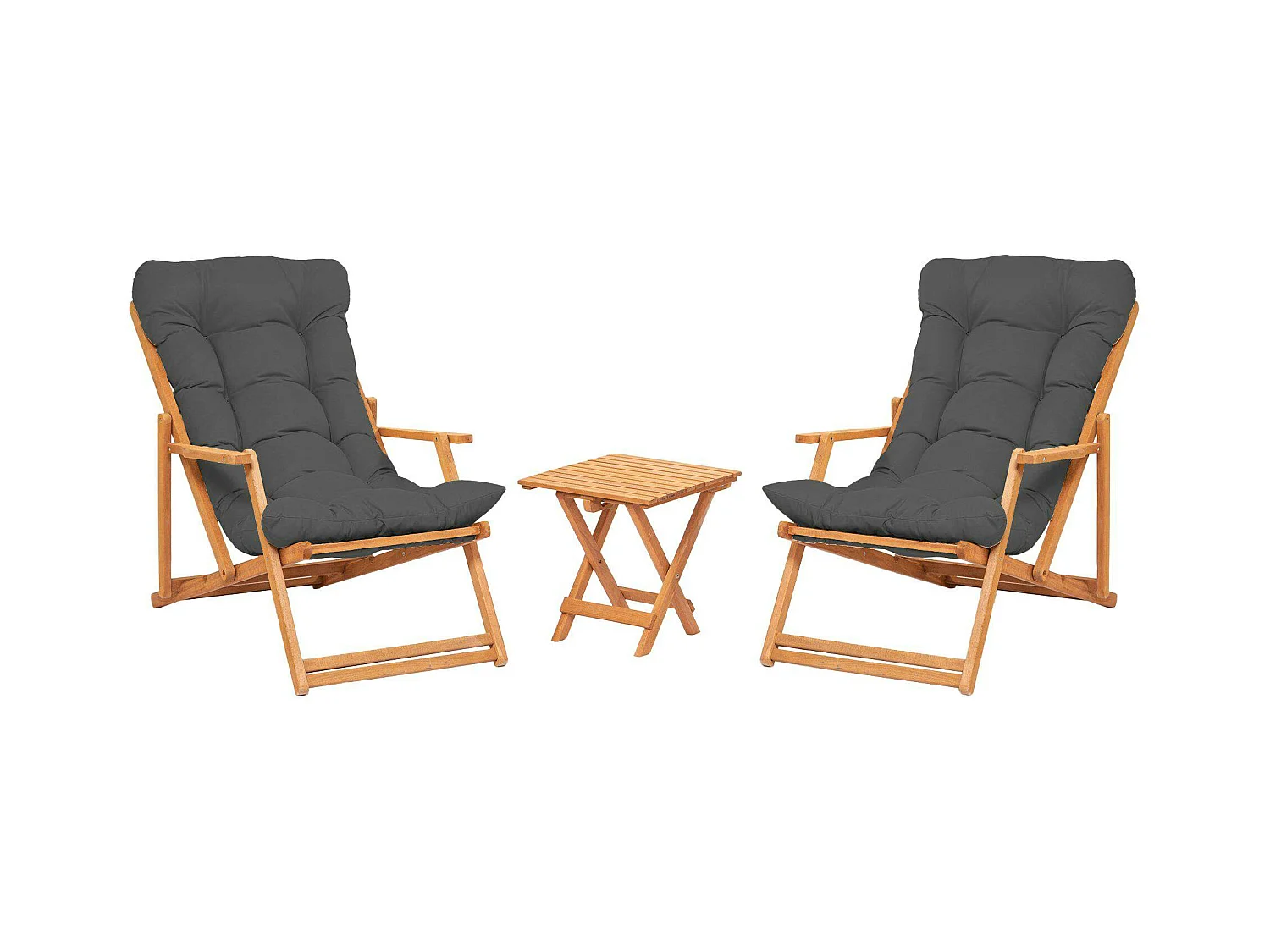 Salon jardin détente gris - 2 assises confort SORA