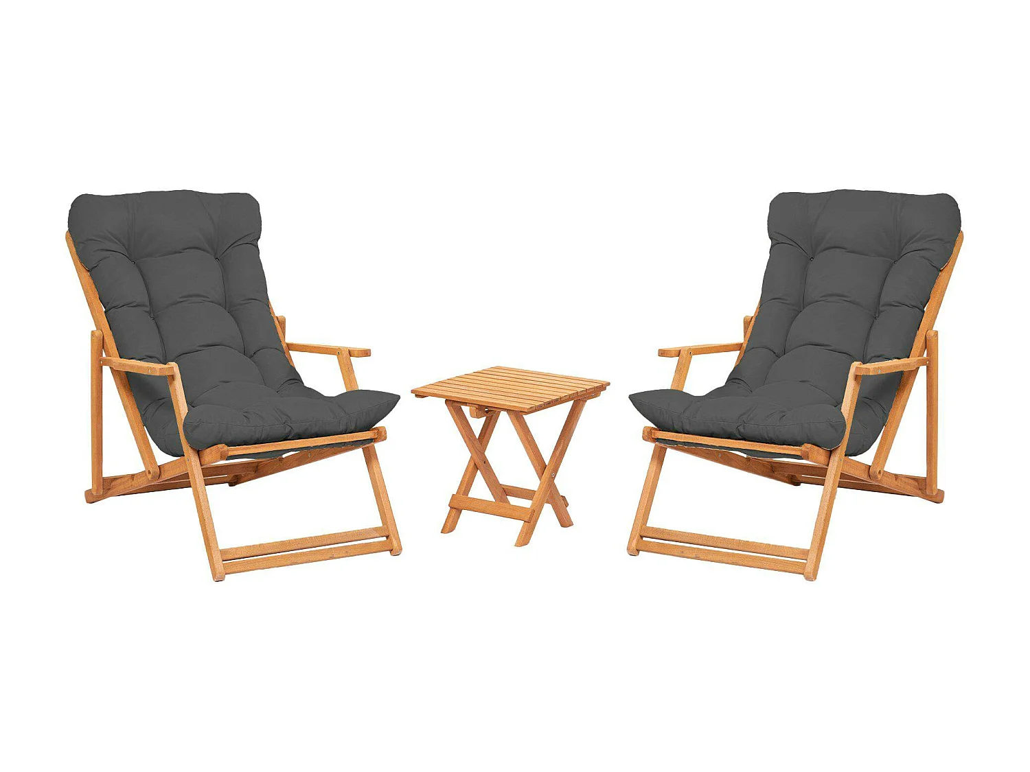 Salon jardin détente gris - 2 assises confort SORA