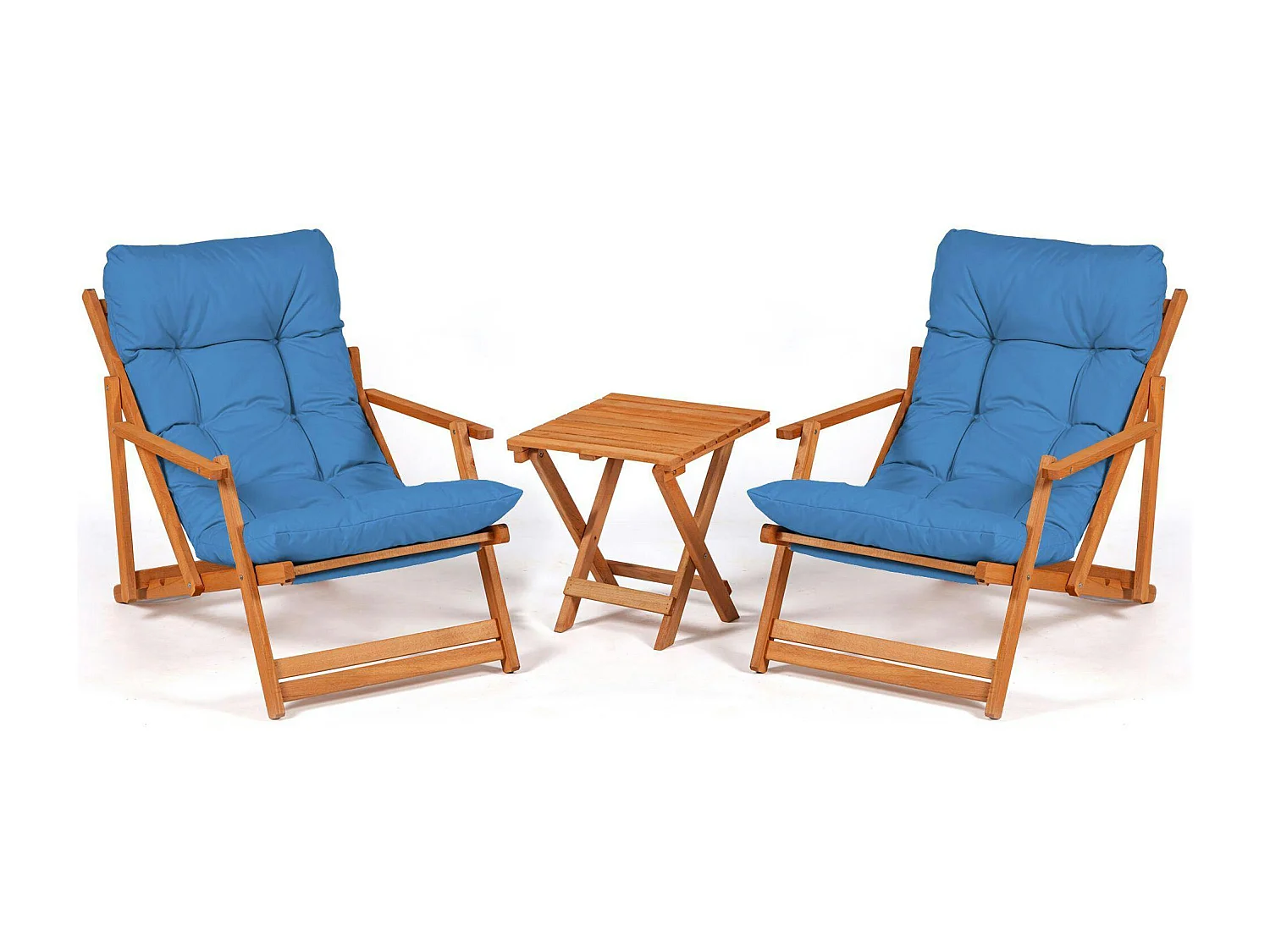 Salon jardin détente bleu - 2 assises confort SORA