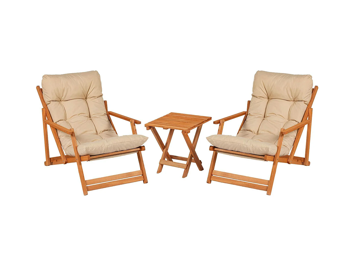 Salon jardin détente beige - 2 assises confort SORA