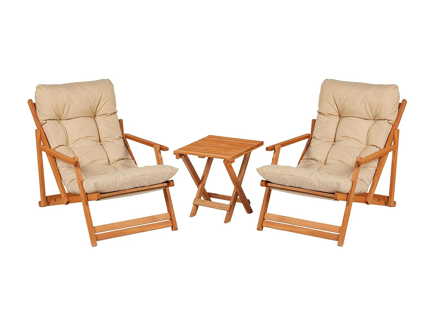 Salon jardin détente beige - 2 assises confort SORA