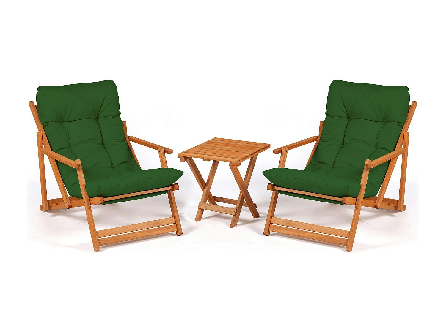 Salon jardin détente vert - 2 assises confort SORA