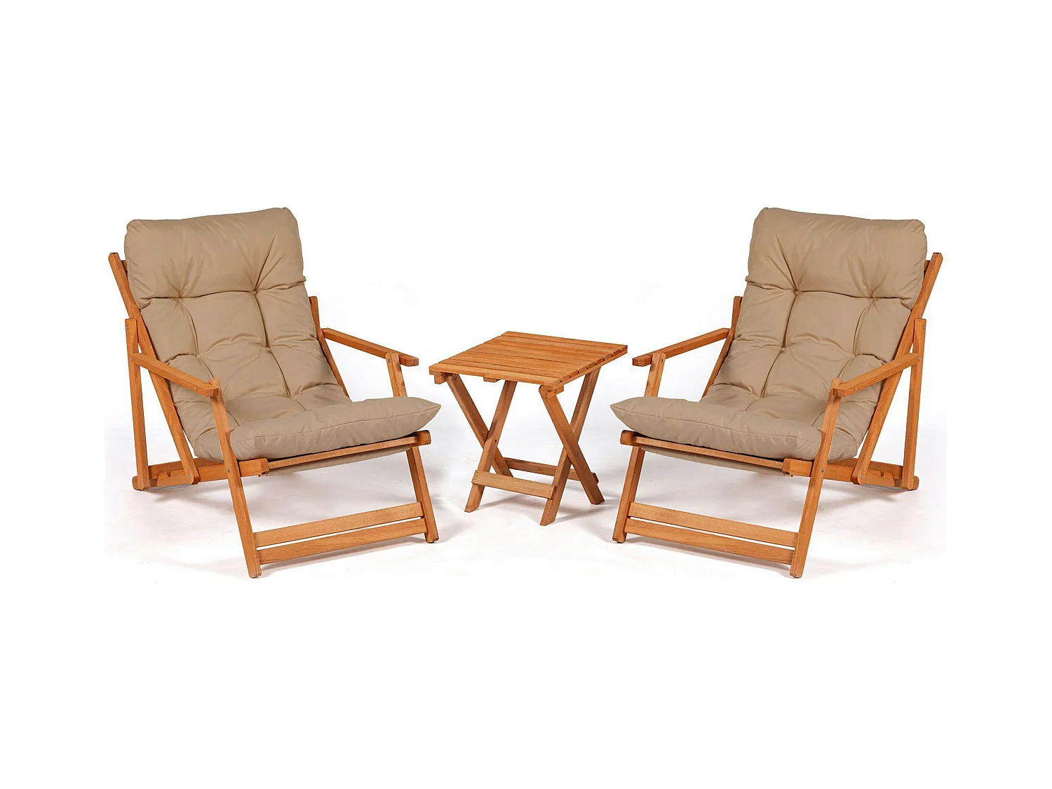 Salon jardin détente taupe - 2 assises confort SORA