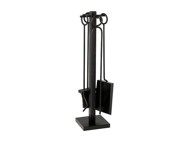 Serviteur de Cheminée 5 Pièces "Anneau" 76cm Noir