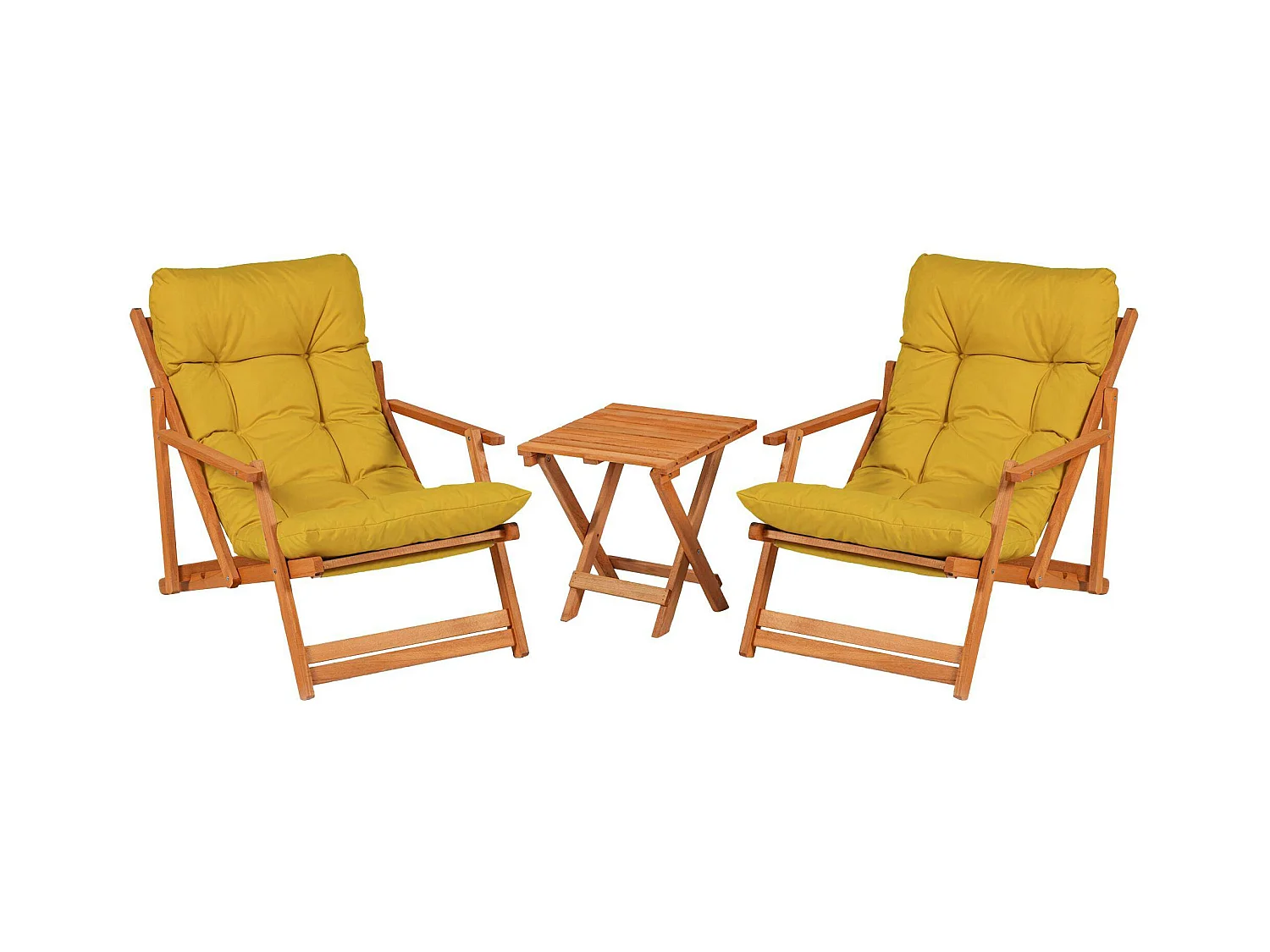 Salon jardin détente jaune - 2 assises confort SORA