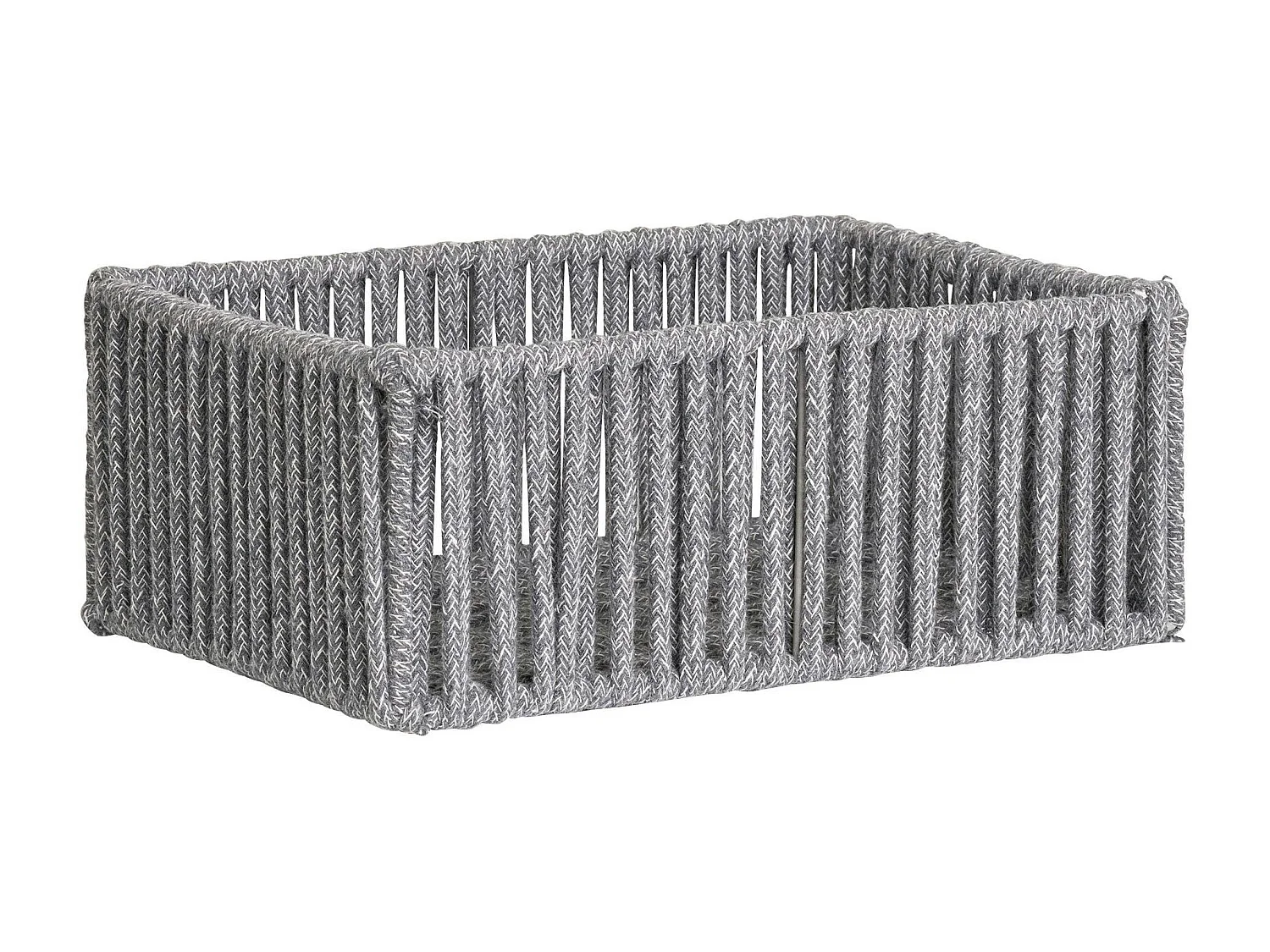 Panier de rangement déco en coton gris et blanc (lot de 3)