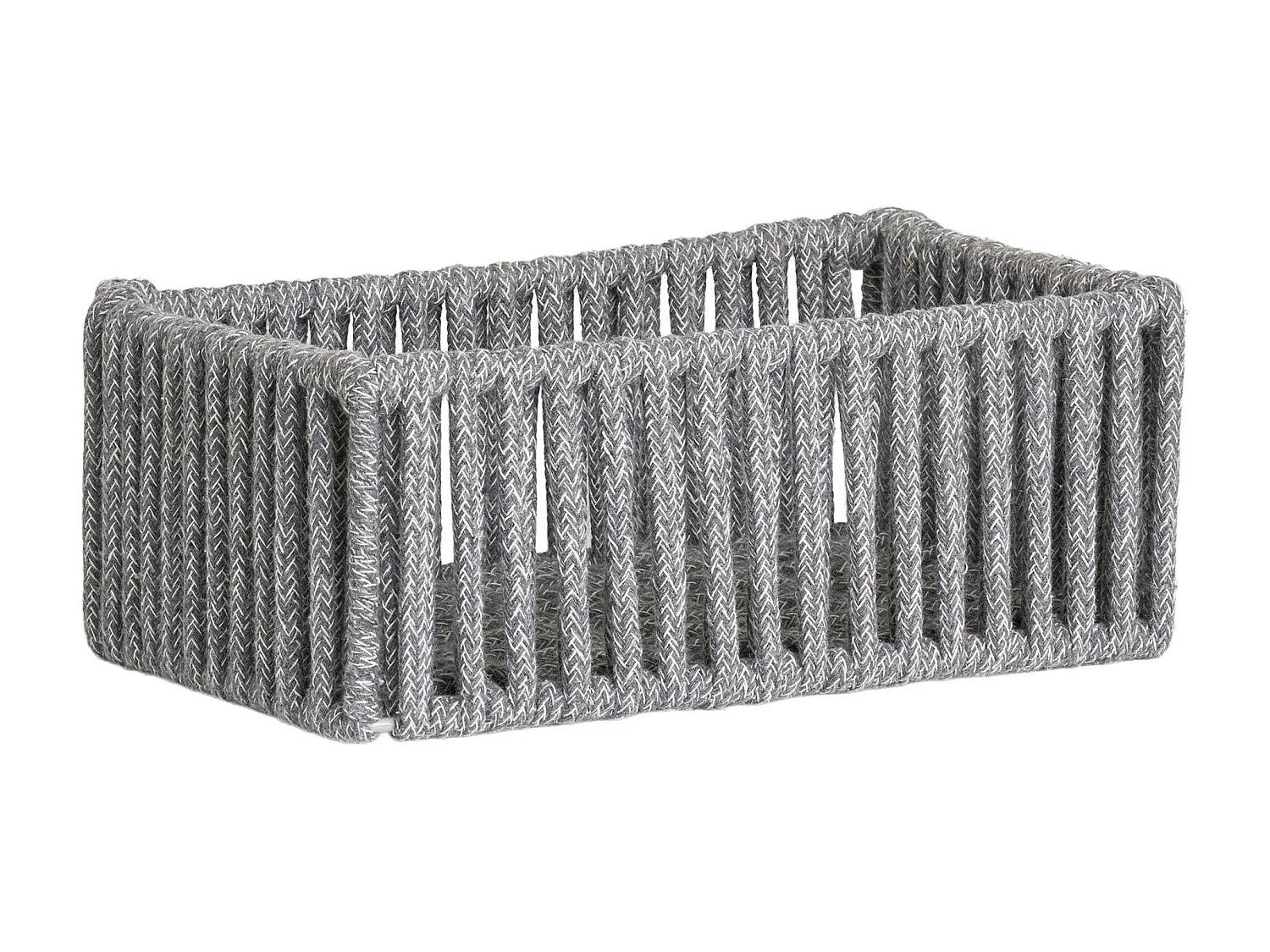 Panier de rangement déco en coton gris et blanc (lot de 3)
