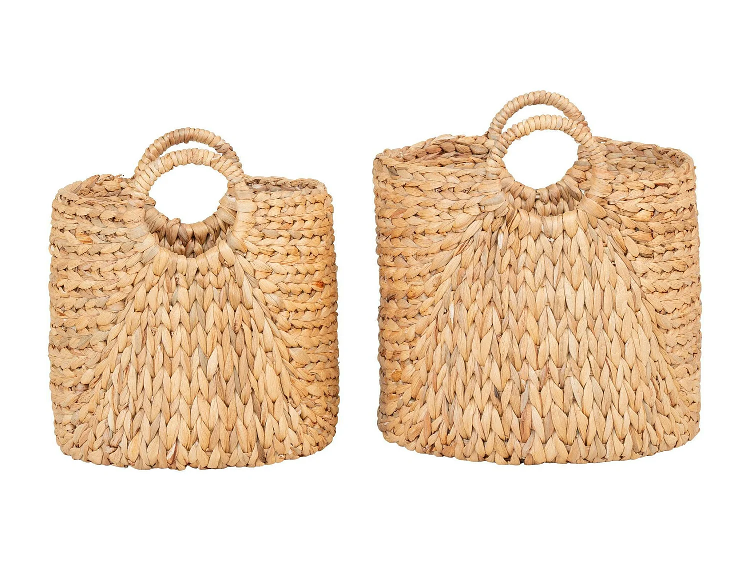 Panier de rangement tressé en jacinthe d'eau (lot de 2)
