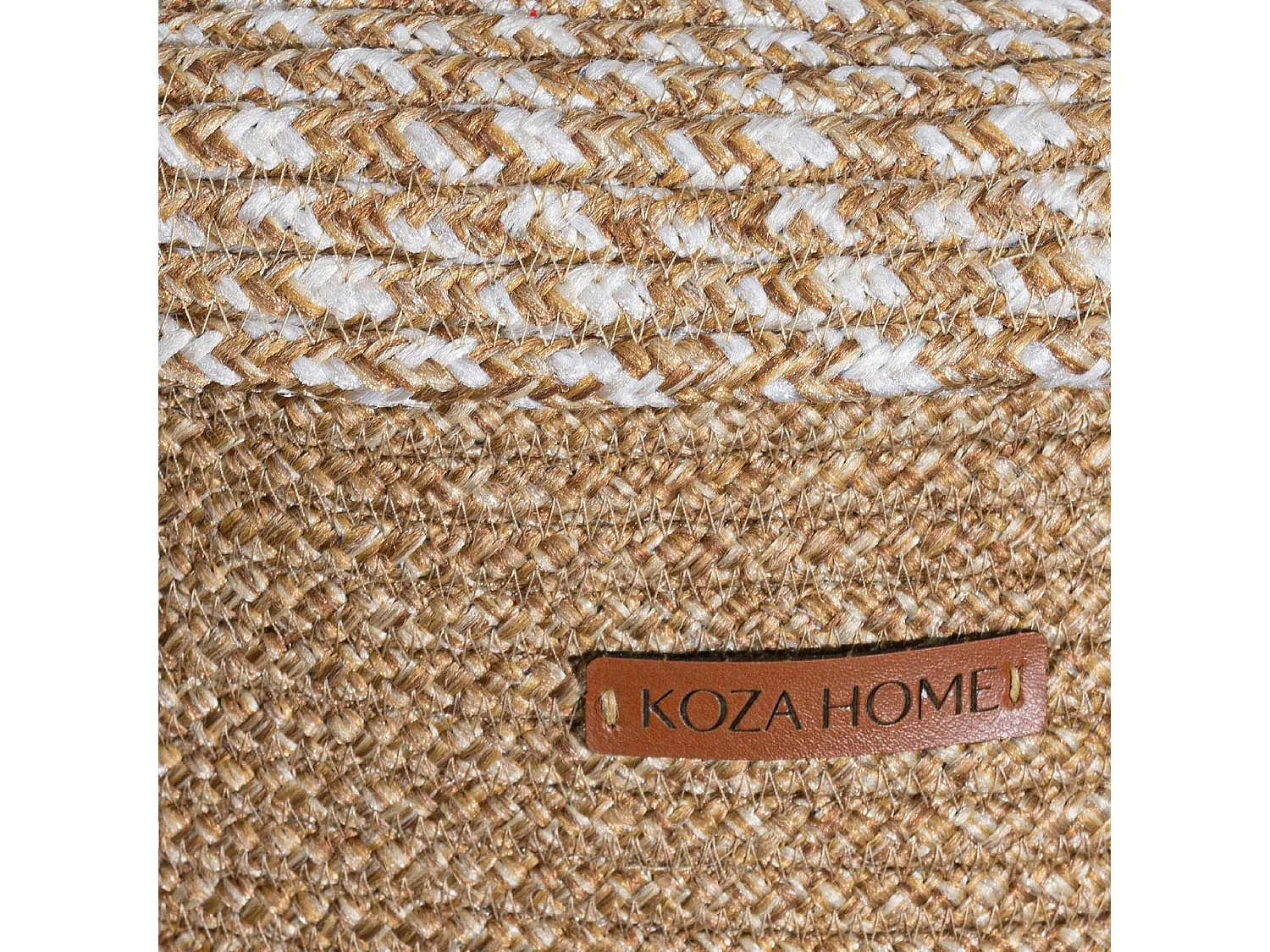 Panier de rangement rond – beige, avec couvercle IZMIR