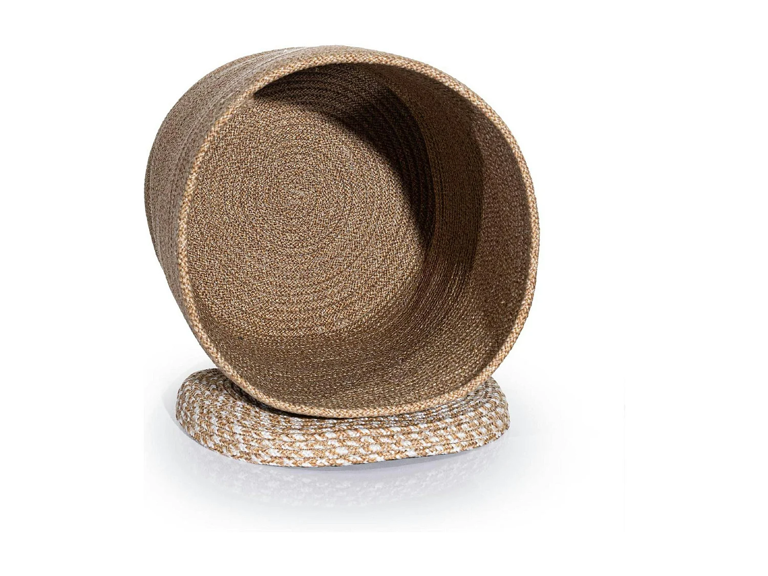 Panier de rangement rond – beige, avec couvercle IZMIR