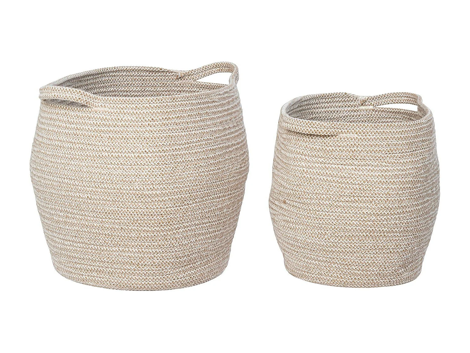Panier de rangement en coton forme jarre avec poignées (lot de 2)