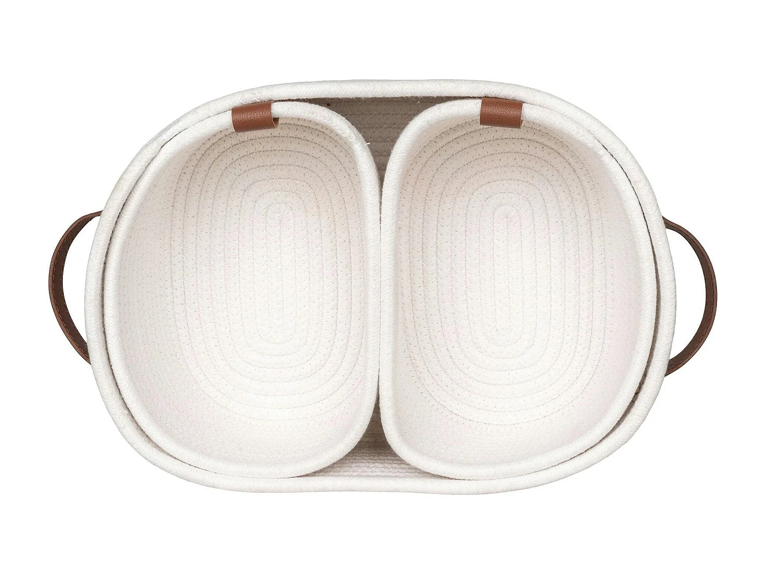 Panier de rangement en coton avec poignées marron (lot de 3)