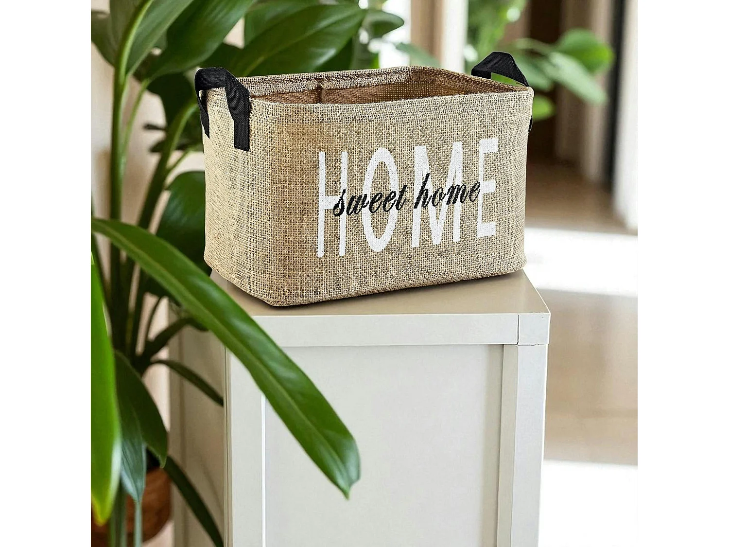 Panier de rangement en jute – Home sweet Home