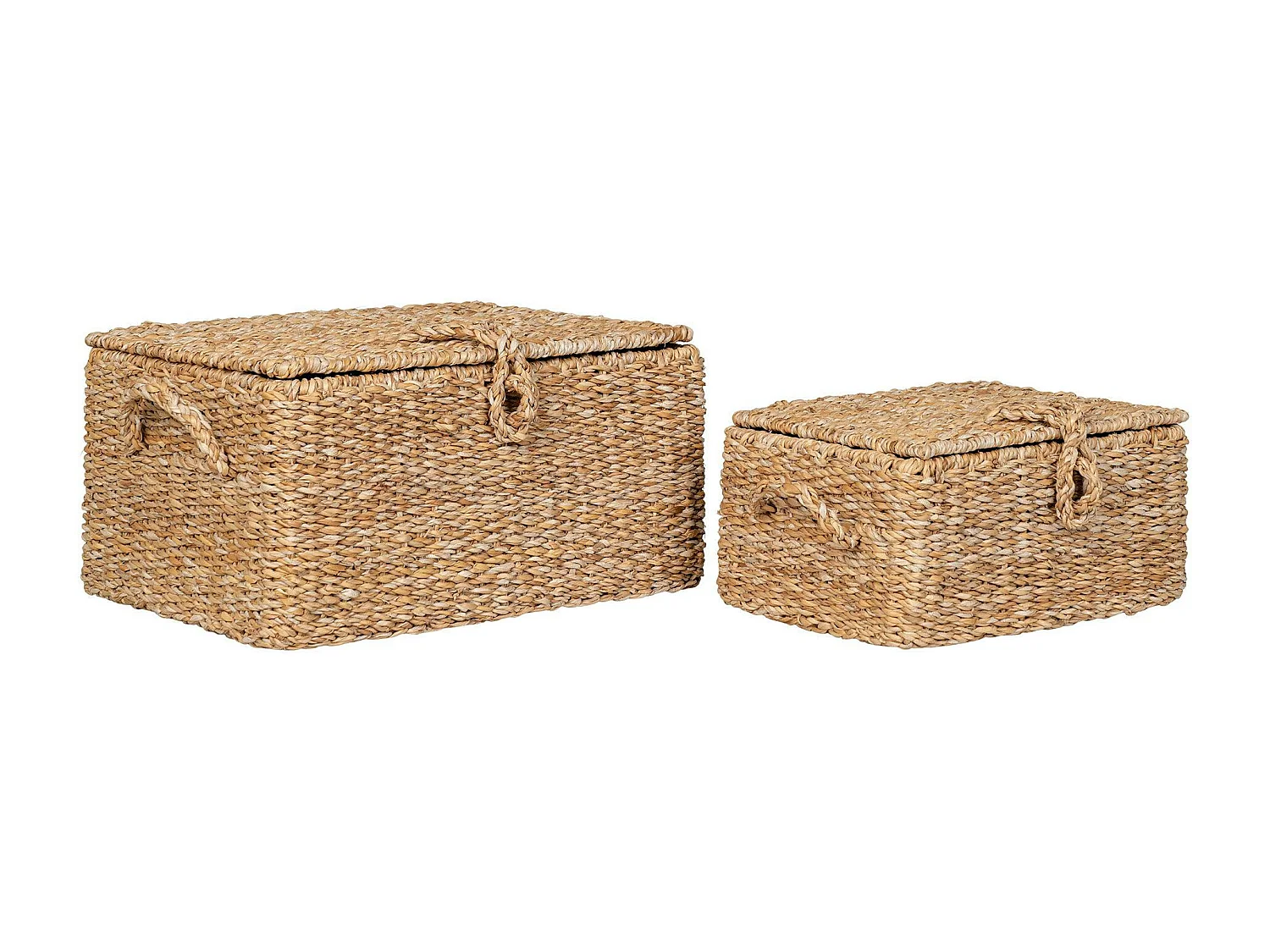 Boîte de rangement en vannerie (lot de 2)
