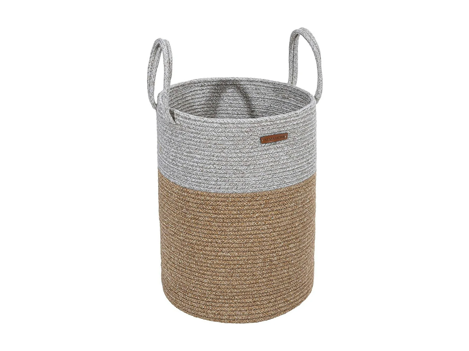 Panier de rangement en coton tressé – gris et beige IZMIR