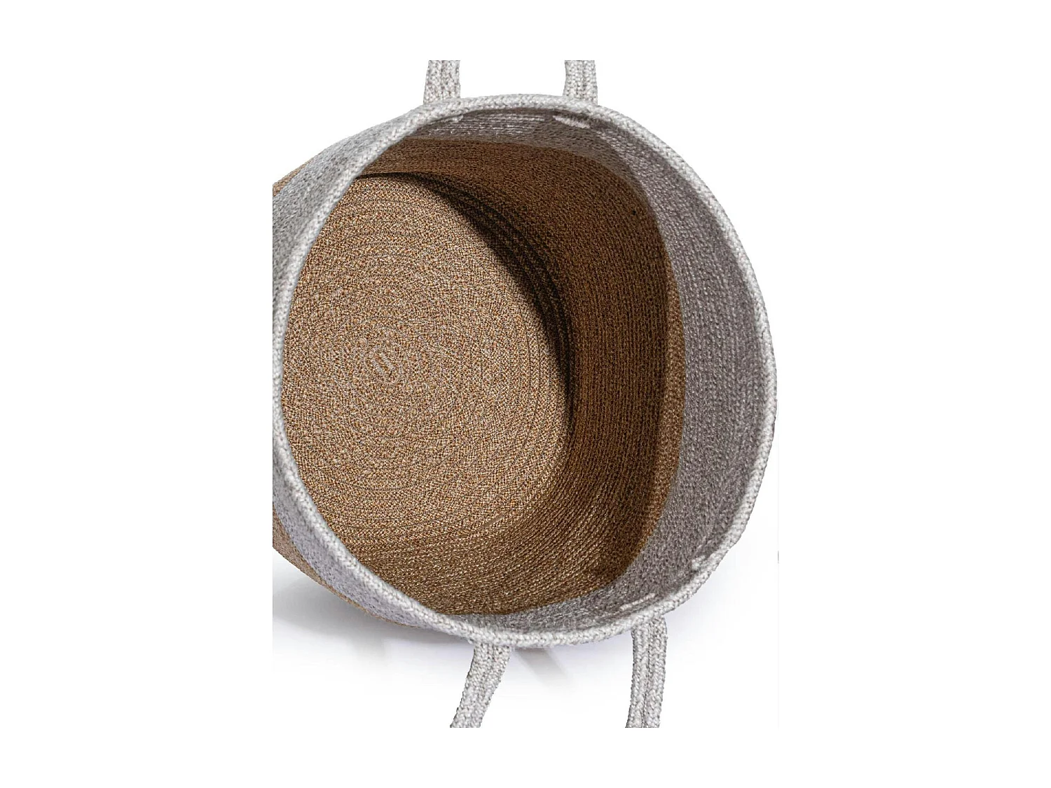 Panier de rangement en coton tressé – gris et beige IZMIR