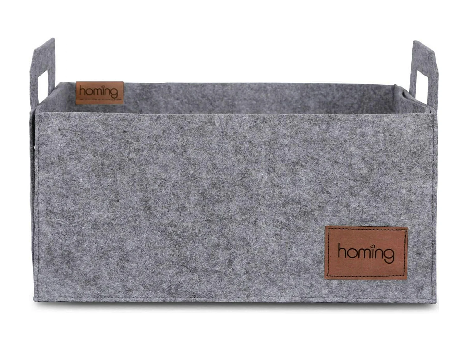 Panier de rangement gris en feutrine – avec poignées