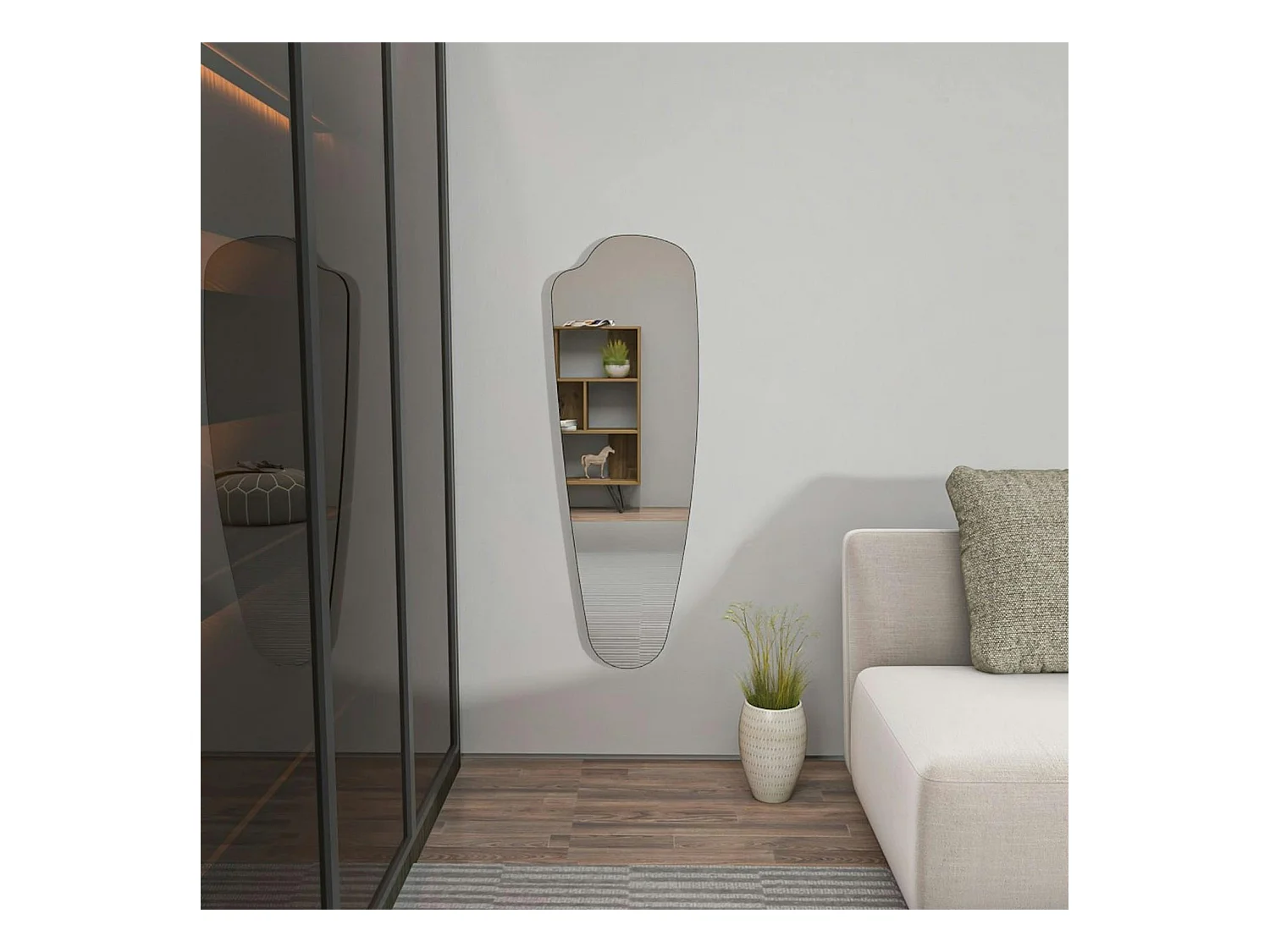 Miroir mural organique 120 cm - chambre, entrée CODY