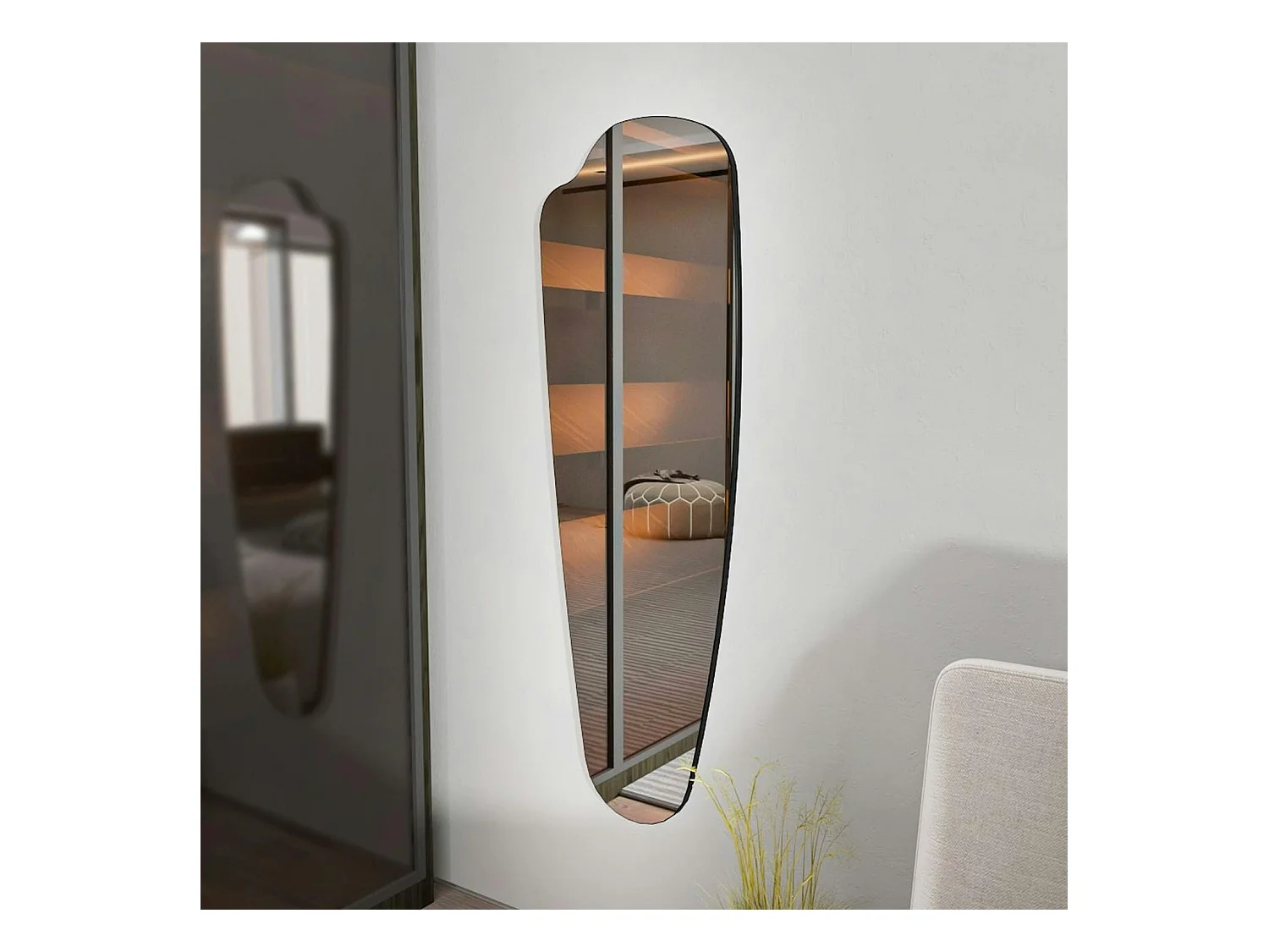 Miroir mural organique 120 cm - chambre, entrée CODY