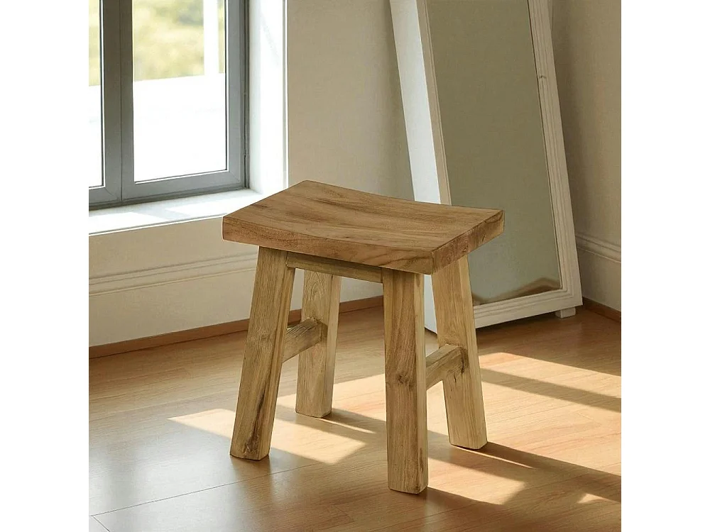 Tabouret en teck recyclé - 45 cm, ARIZONA