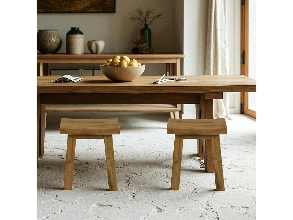 Tabouret en teck recyclé - 45 cm, ARIZONA