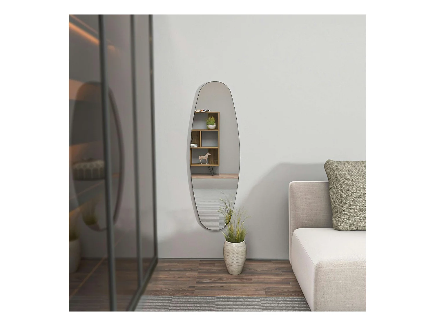 Miroir mural ovale 120 cm - chambre, entrée CODY