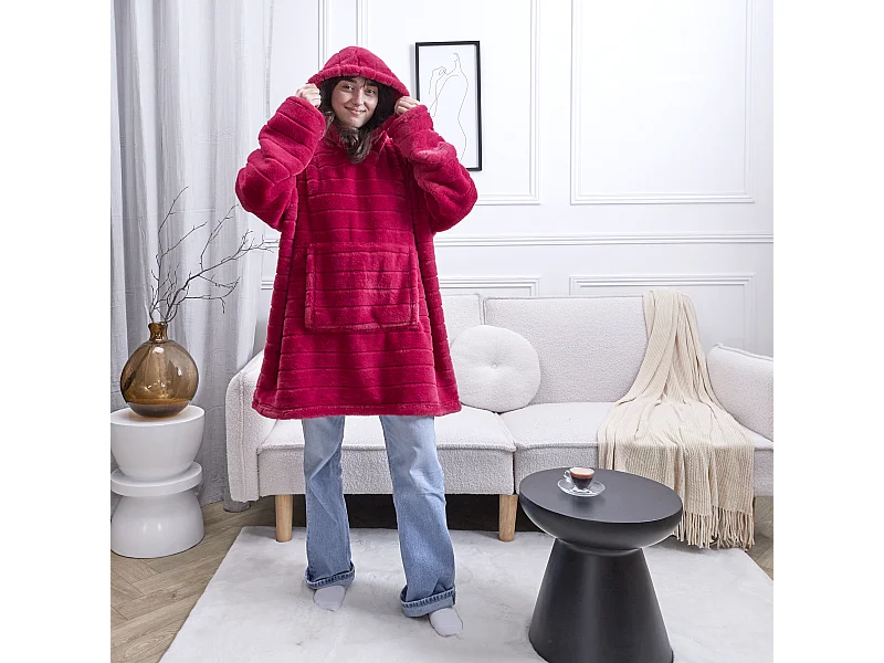 Sweat Plaid Fausse Fourrure