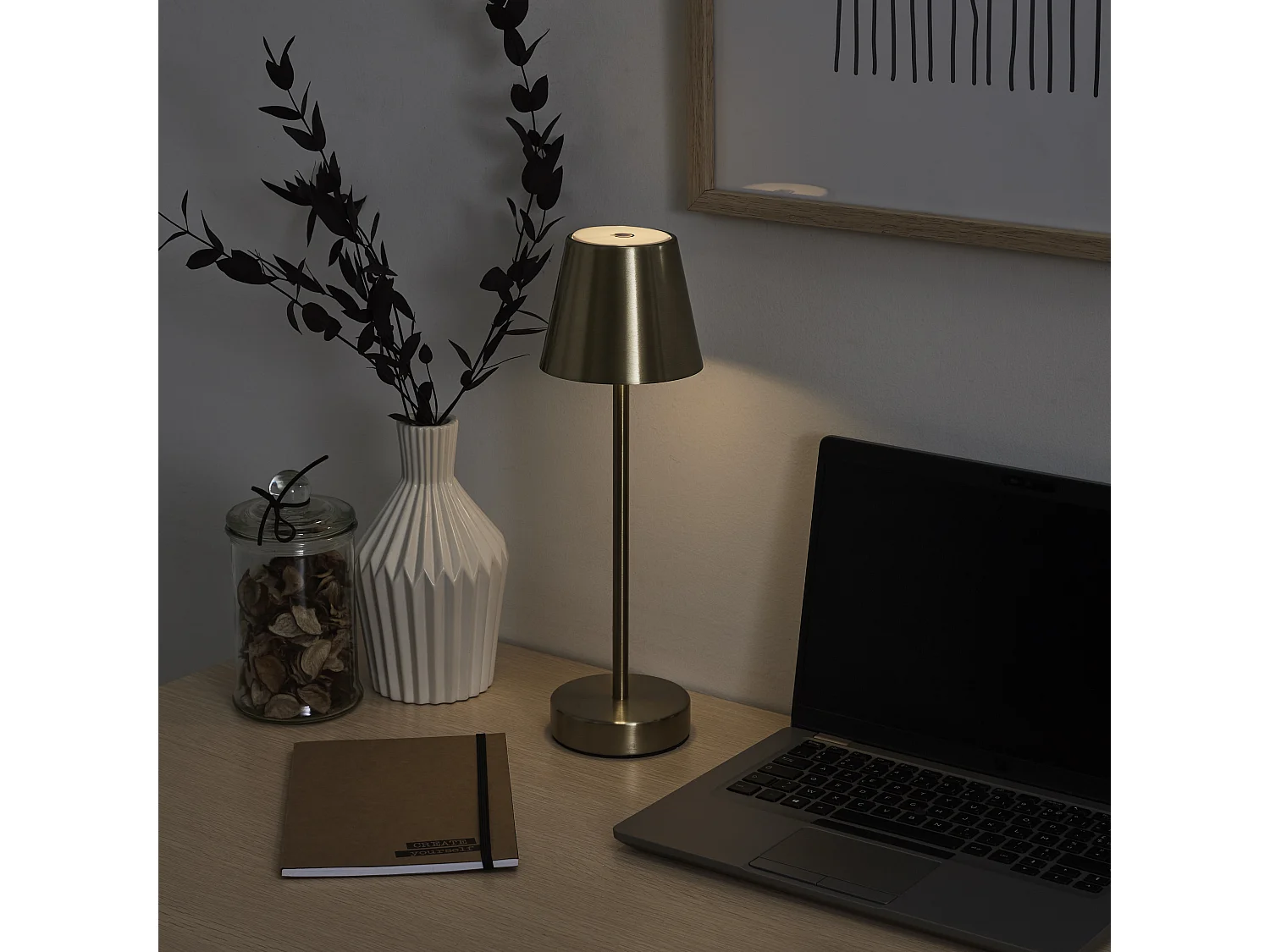 Lampe De Table Rechargeable Usb Or H36cm Or
