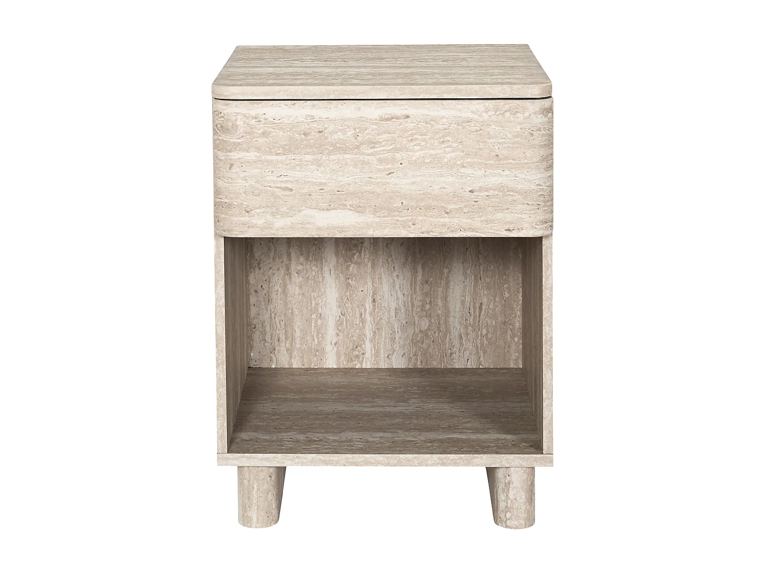 Chevet Pietra 1 Tiroir Blanc, Beige