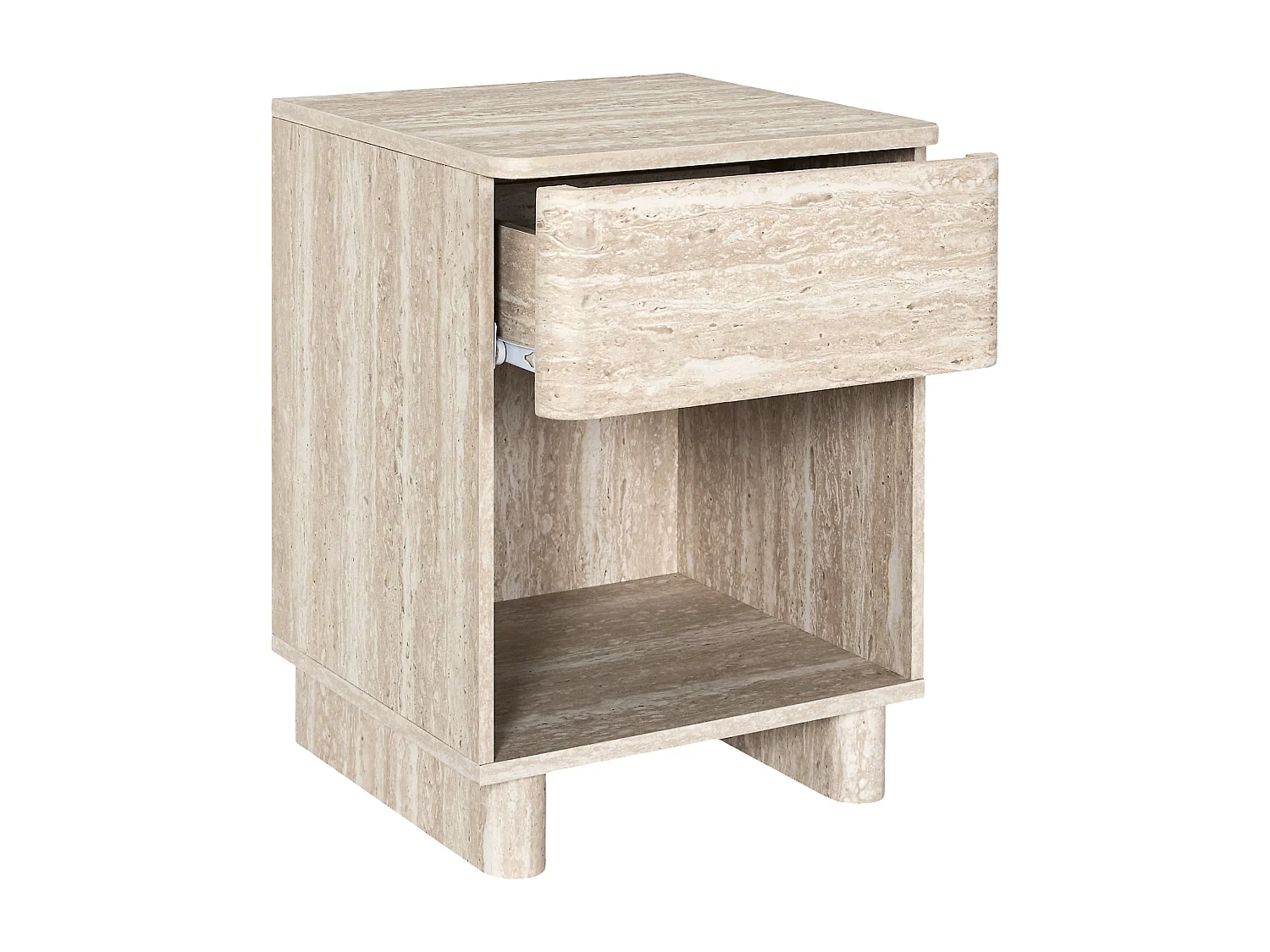 Chevet Pietra 1 Tiroir Blanc, Beige