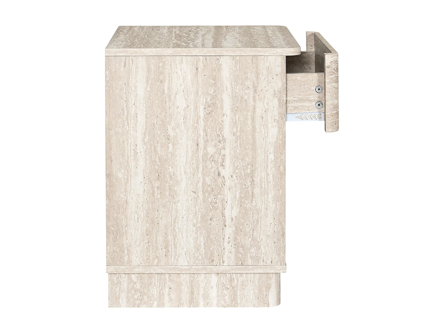 Chevet Pietra 1 Tiroir Blanc, Beige