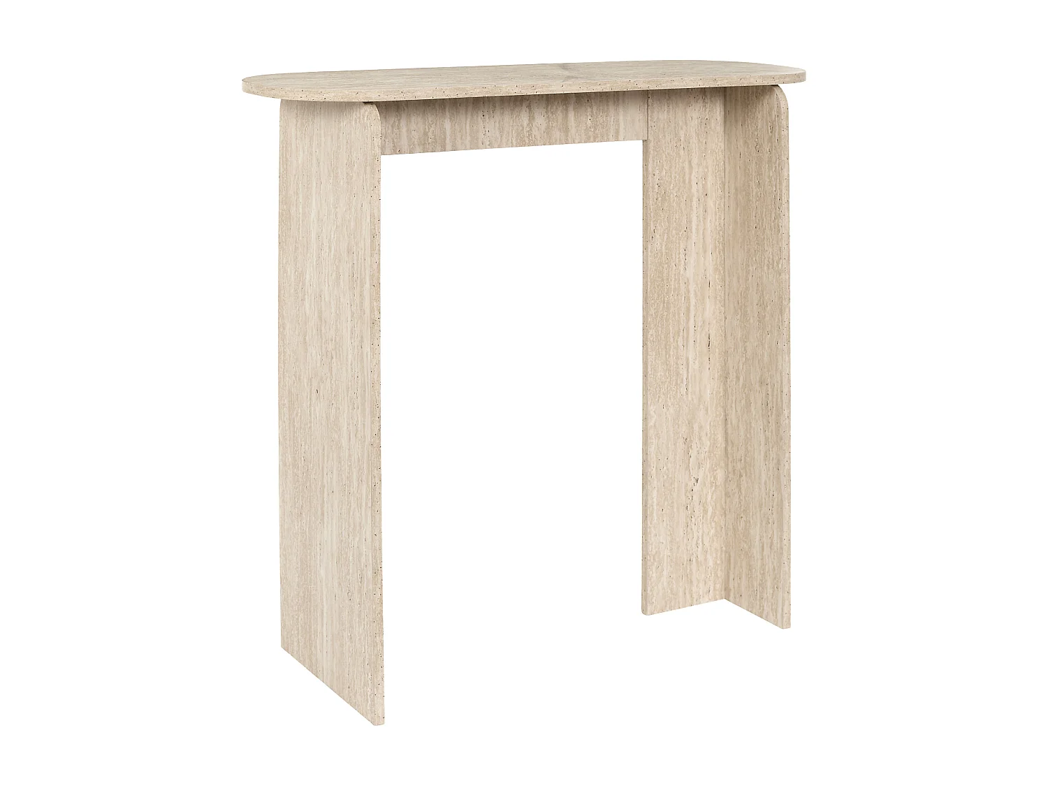 Console Pietra Effet Pierre Travertin Blanc, Beige