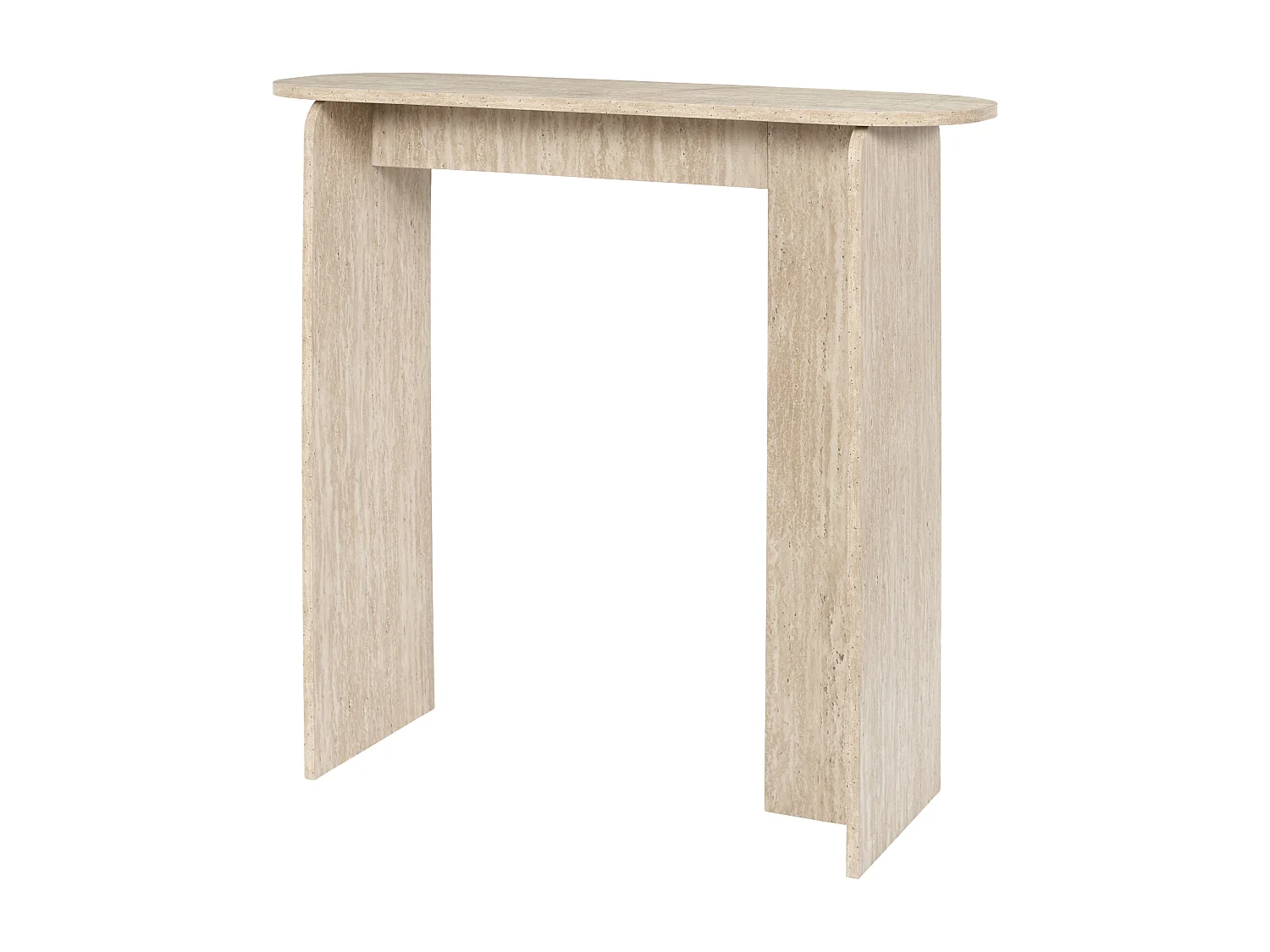 Console Pietra Effet Pierre Travertin Blanc, Beige