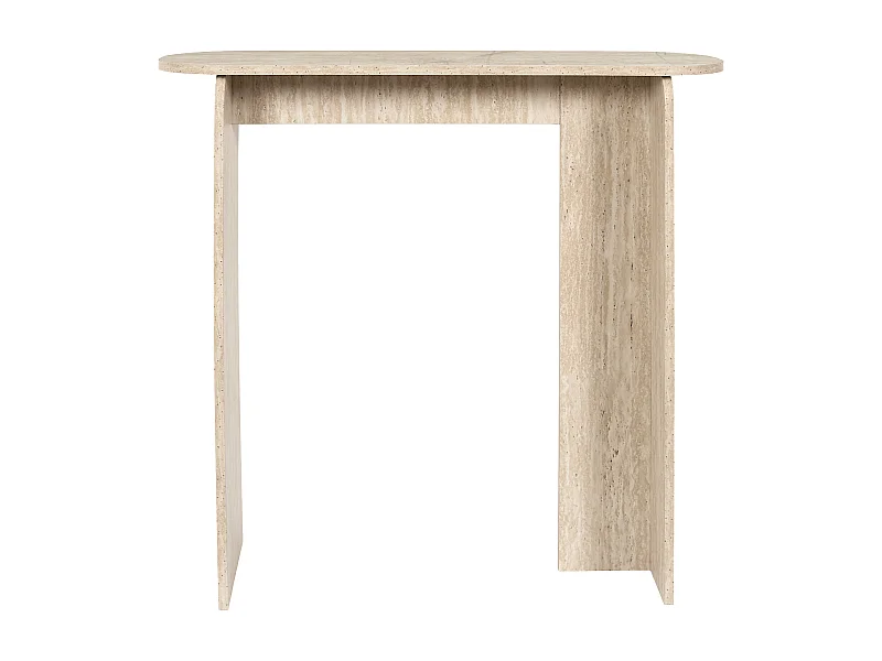 Console Pietra Effet Pierre Travertin Blanc, Beige