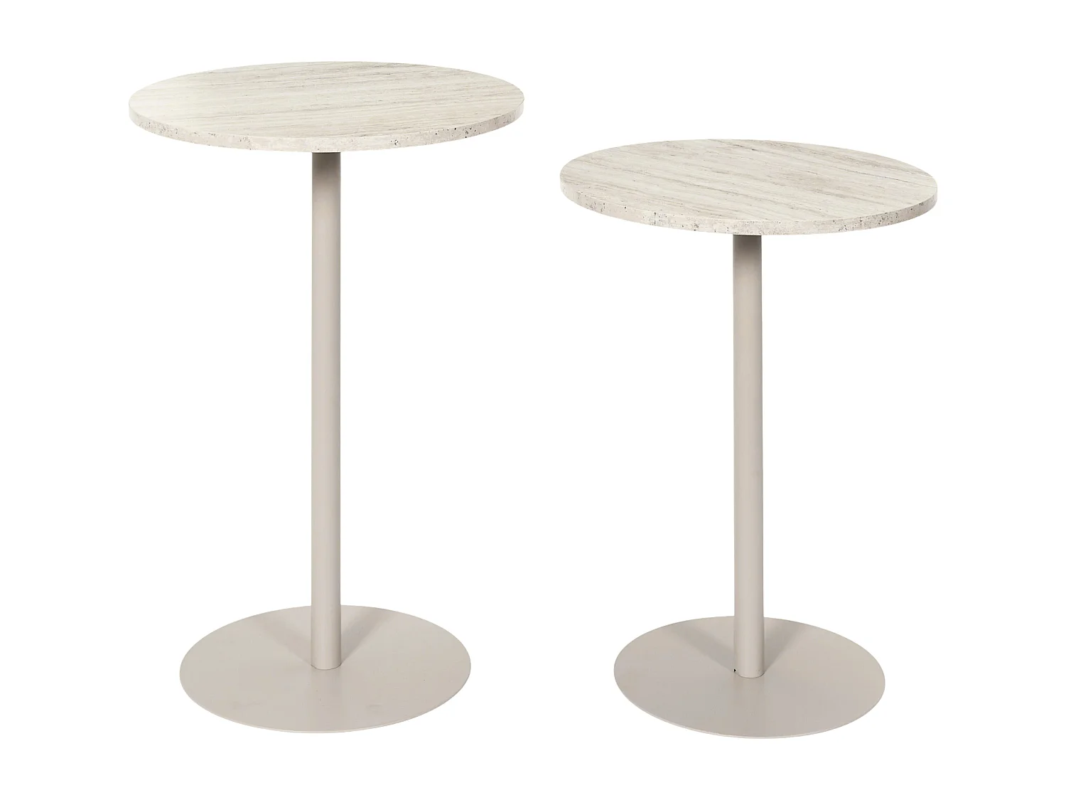Table Gigogne X2 Rond Terra Nova Blanc, Beige