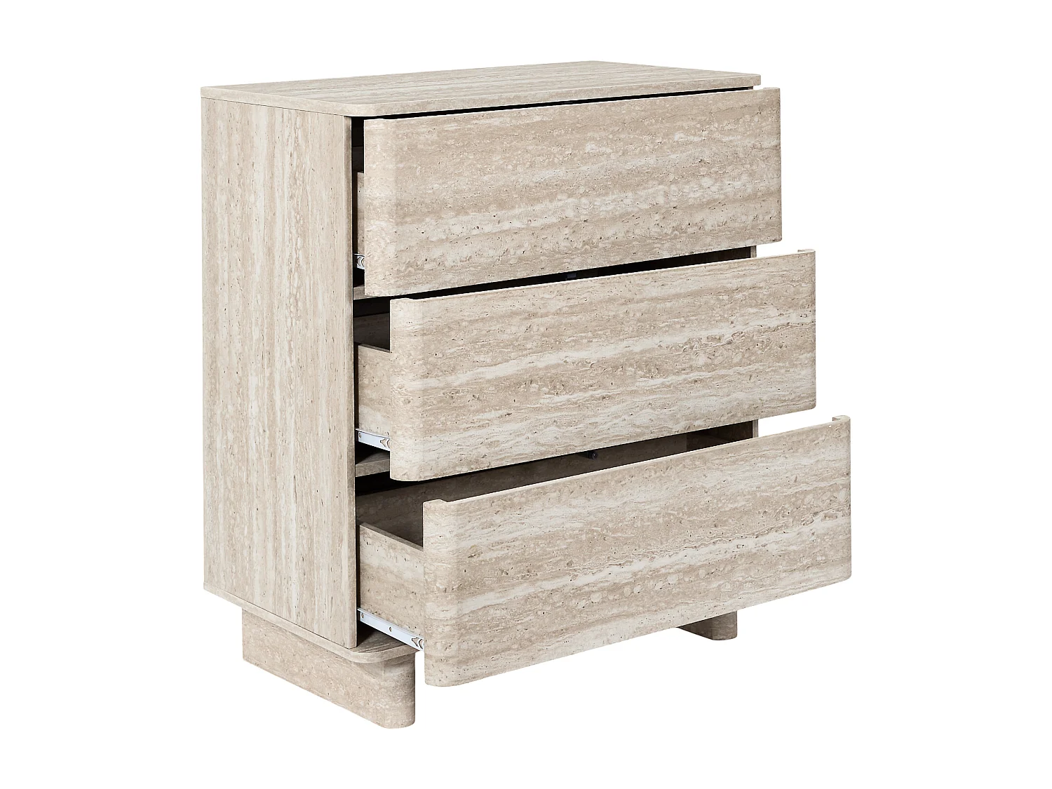 Commode 3 Tiroirs Pietra Blanc, Beige