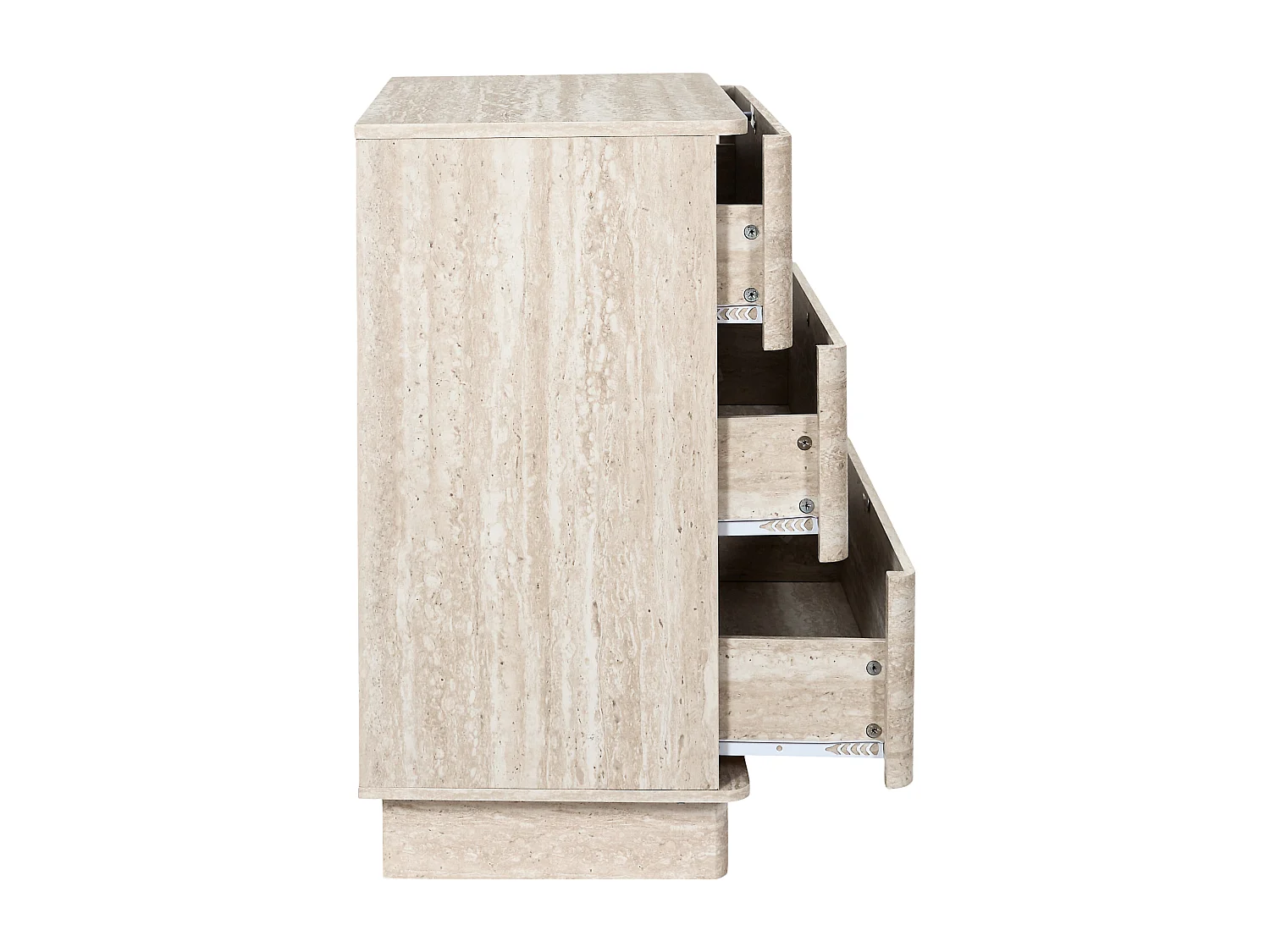 Commode 3 Tiroirs Pietra Blanc, Beige