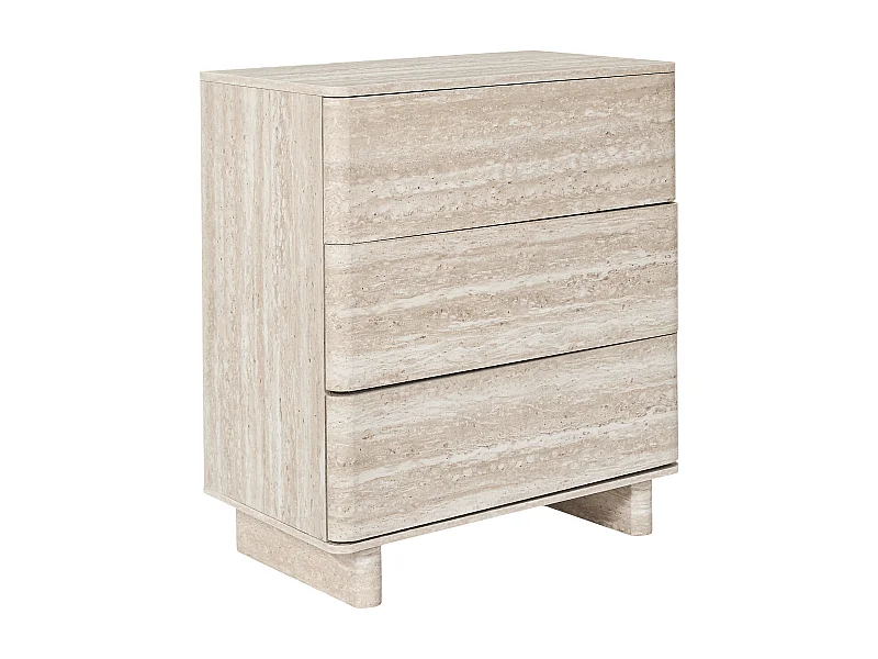 Commode 3 Tiroirs Pietra Blanc, Beige