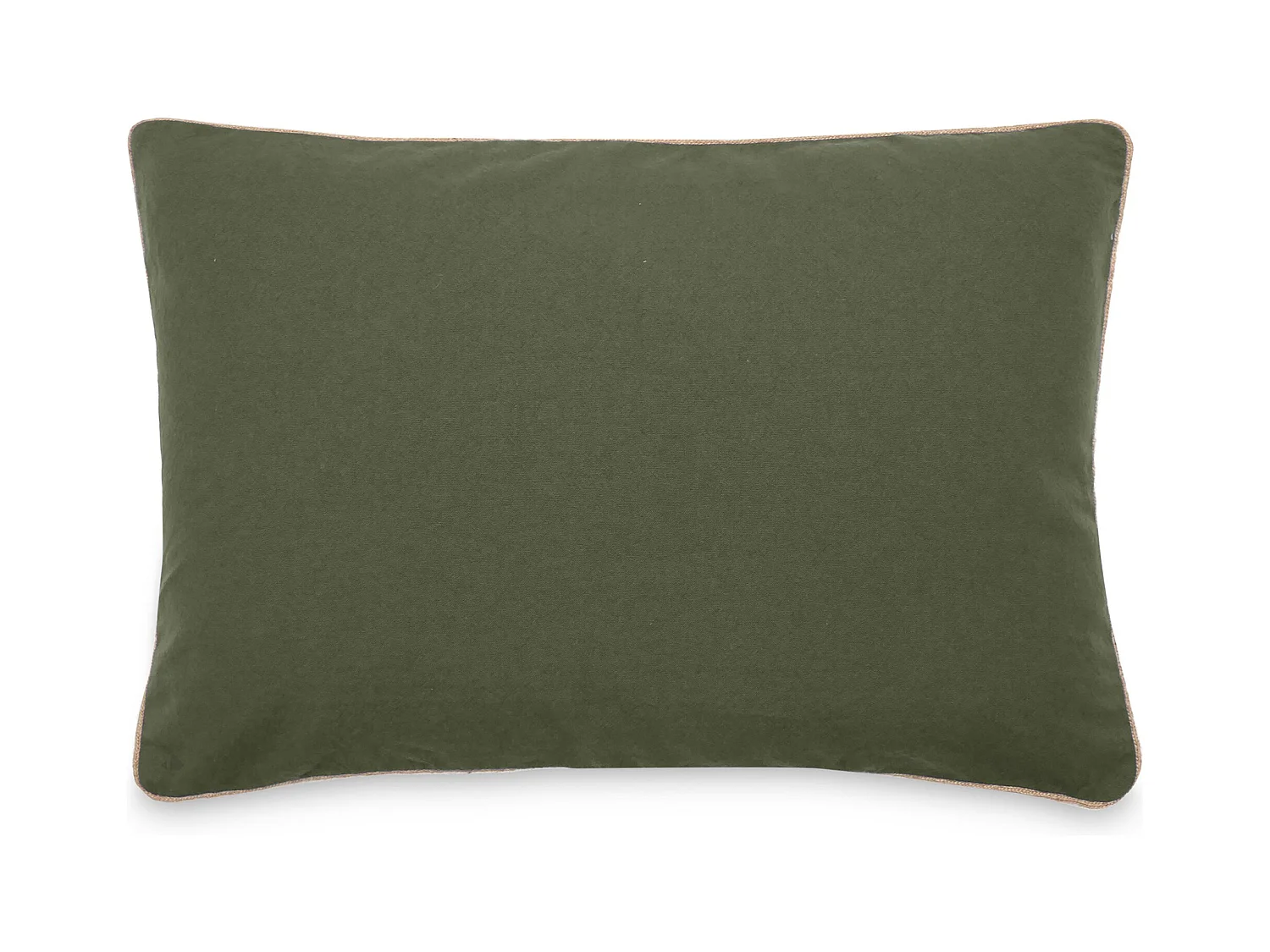 Housse de coussin coton fil teint 55x80 cm HONO DÉCO vert kaki