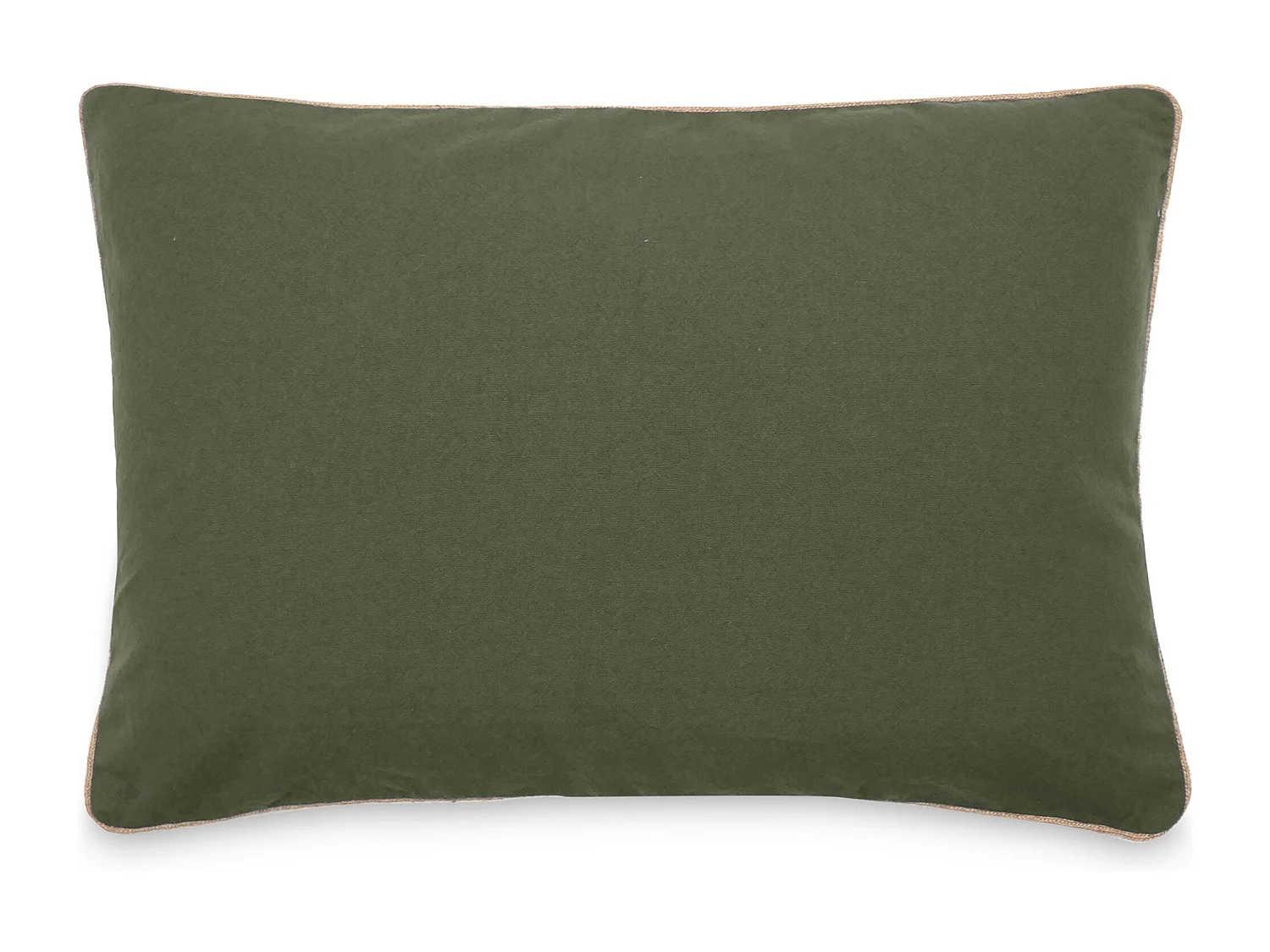 Housse de coussin coton fil teint 55x80 cm HONO DÉCO vert kaki