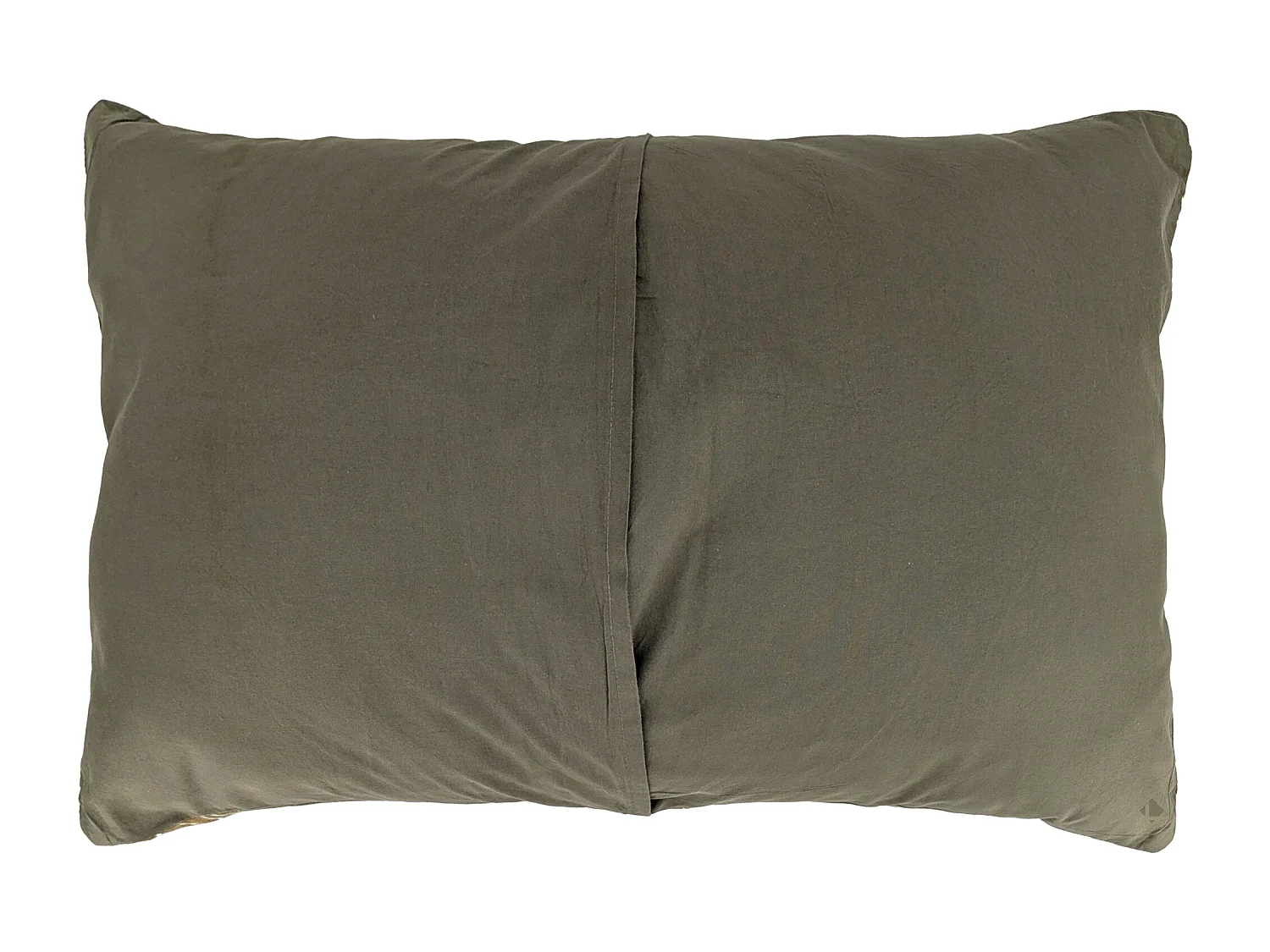 Housse de coussin 40x60 cm lin lavé motif végétal PALAWAN vert Kaki